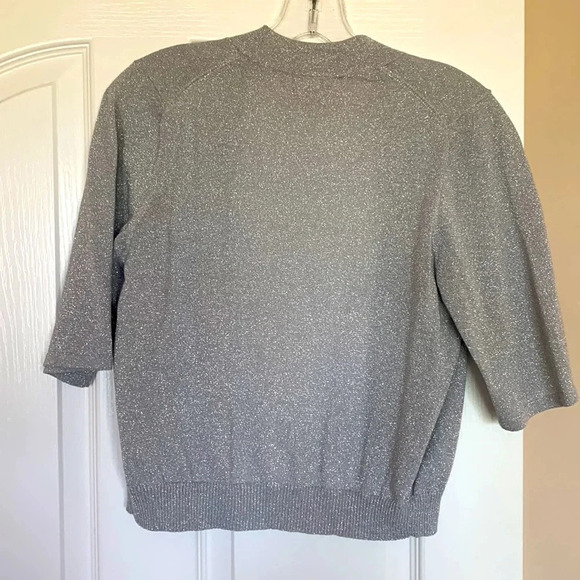 Womens WHITE+WARREN silver buttonless tiny cardigan size small - Picture 4 of 5